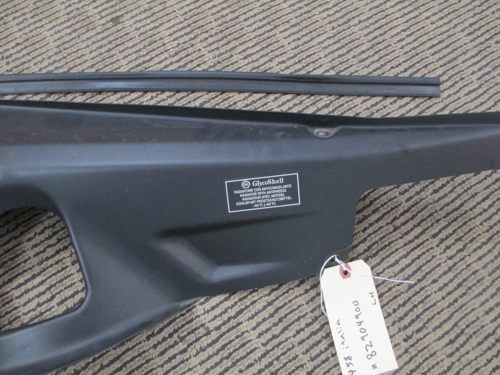 Ferrari 458 Italia LH / SX Lateral Engine Shield / Panel # 82904900