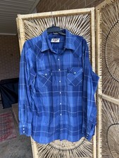 Vtg Authentic Western Youngbloods Mens XL Pearl Snap Shirt Long Sleeve Plaid