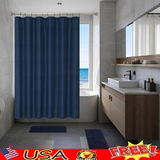 15-Piece Textured Embossed Shower Set W/ Hooks Bath Rugs Elegant Bathroom New