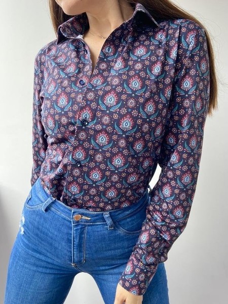 Women Olymp Shirt Navy Cotton 38 / M / 46