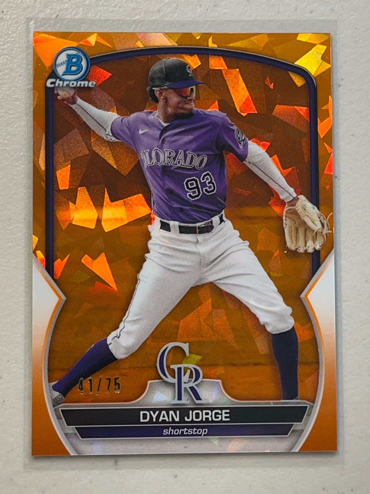 Dyan Jorge 2023 Bowman Chrome Sapphire /75 Orange Refractor Prospect BCP-235