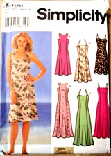 Simplicity 5498 Misses' 2 Lengths Petite Sundress size 4,6,8,10 From Year 2003
