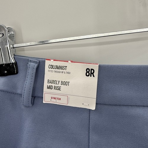 New EXPRESS Columnist Mid Raise Barely Boot Pant Size 8R Blue Business Casual - Bild 4 von 11