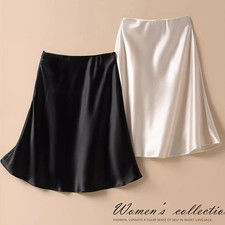 Women High Waist Vogue Acetate Skirts Female Elegant Evening Dresses Girls Fashi