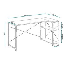 Corner Computer Desk Workstation Table with Shelf Home Office Laptop PC Study