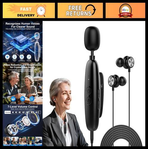 Affordable Personal Sound Amplifier for Seniors - 50dB Gain,…