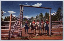 Vintage Wyoming Postcard Dude Ranch Union Pacific Railroad 1946