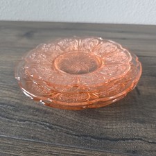 Jeannette Cherry Blossom Pink Depression Glass Plates 6" 7" Set 4 Vintage