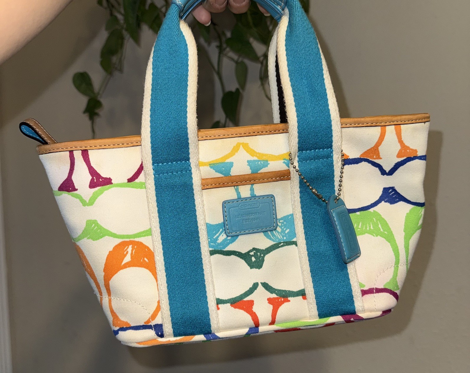 Coach 2004 Scribble Mini Hampton Tote Handbag Vin… - image 1