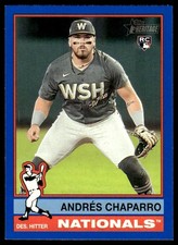 Andres Chaparro 2025 Topps Heritage Blue Border Card RC #418 Washington