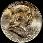 Full Bell Lines! Toned 1951 P Franklin Half Dollar FBL 90% Silver US Mint Coin
