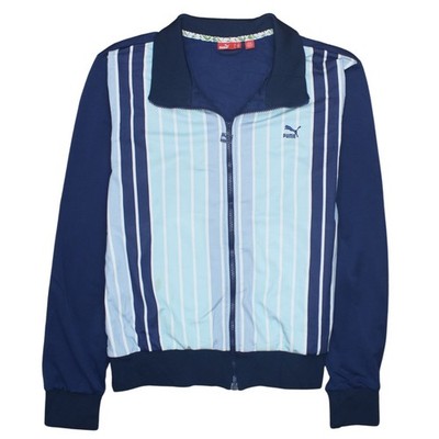 Puma Sweatshirtjacke Herren blau gestreift Full Zip Größe M