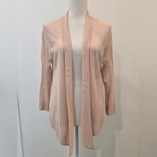 WORTHINGTON Open Front Cardigan Sweater. Size Petite Large. Color: Rose Smoke. N