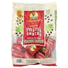 California Sun-Dried Organic Raisin Mini-Snacks, 12 Boxes, 0.5 oz Each