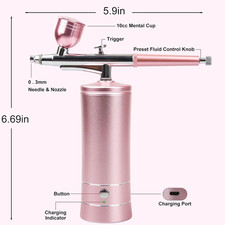 airbrush kit cordless compresor nails art,cake decor makeup, model painting