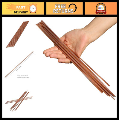 10pcs Copper Round Rods 3/16'' (4.75mm) Diameter Lathe Bar Stock 12'' Length