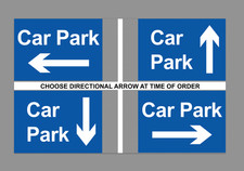 Car Park This Way Directional Arrow External Signage Rigid Foamex PVC Board Sign