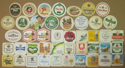 44 German beer coasters Deutsche Bierdeckel different unused vintage see photos