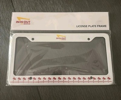 Pair (2) In-N-Out Burger Drink Cup Red/White License Plate Frame