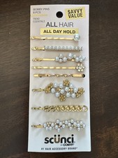 Mixed Pearl Bobby Hair Pins w/Gold Tone Finish Set-8 