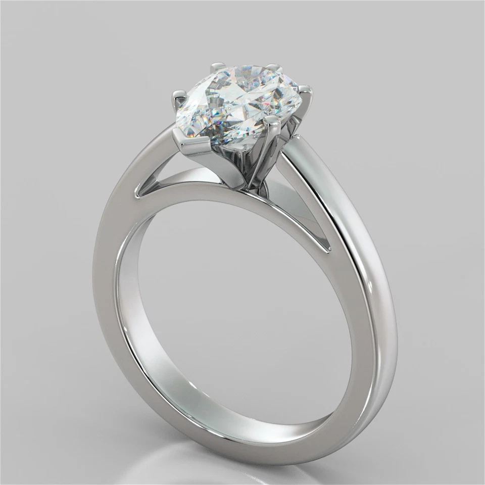 2.00 Ct Pear Cut Lab Grown Diamond Wedding Bridal Ring Solid 950 Platinum - Image 3 of 4