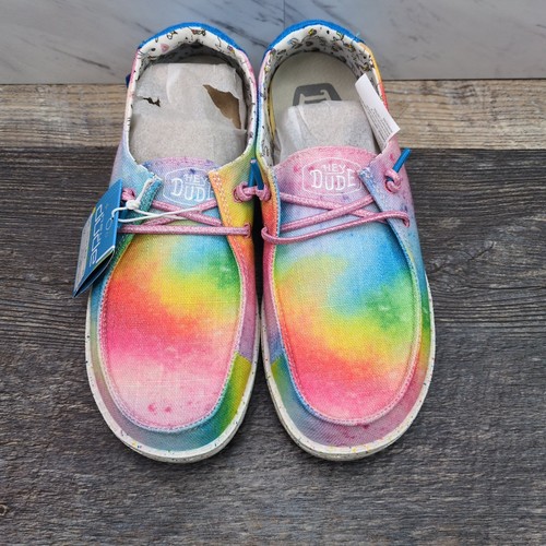Hey Dude Wendy Dreamer magisches Regenbogen-Einhorn Batikschuhe Jugend 6 Damengröße 7 - Bild 3 von 12