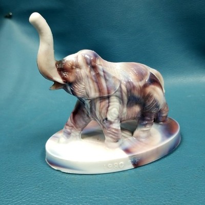 VTG 5'' Robert Henry Mosser Slag Glass Bimba Elephant 1980 Amethyst Blend