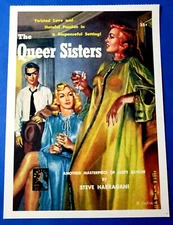 Postcard Pulp Fiction Cover Queer Sisters by Steve Harragani 6.75" x 5" B Safran