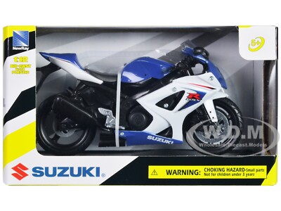 2008 SUZUKI GSX-R1000 BLUE 1/12 DIECAST MOTORCYCLE MODEL BY NEW RAY 57003 A
