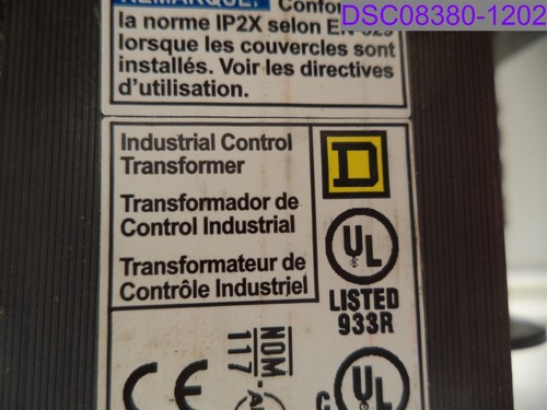 Square D Industrial Control Transformer P/N 9070T200D2 - Picture 2 of 3
