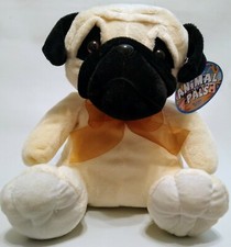 Kellytoy Pug Puppy Dog Plush Stuffed Toy 12" Sitting Cream Black New 2011 NWT