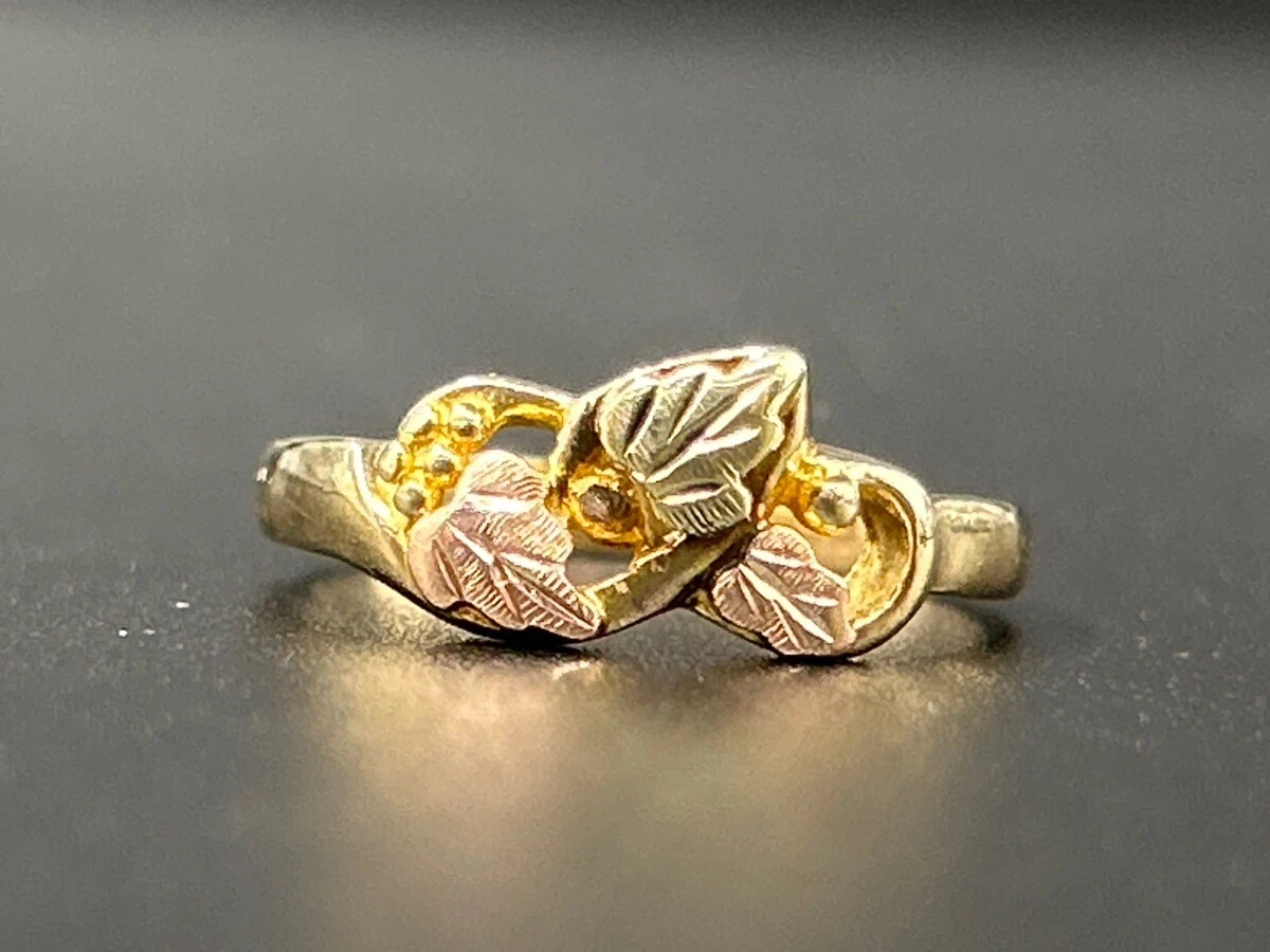 Tri color gold leaf best sale ring