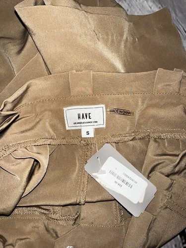 Pantaloncini abito da lavoro Have cachi marrone chiaro cintura taglia Piccolo nuovo con etichette - Foto 8 di 10