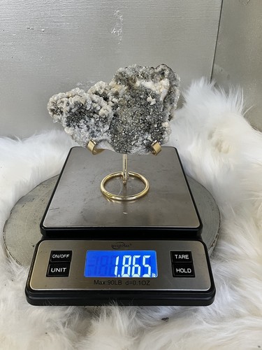 Pyrite and Sphalerite on Calcite and Barite, Ethically Sourced - Picture 10 of 10