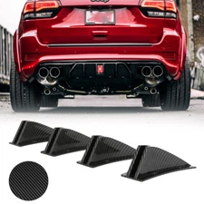 Carbon Look Rear Diffuser Lower Bumper 4-Fin Splitter For Jeep Grand Cherokee