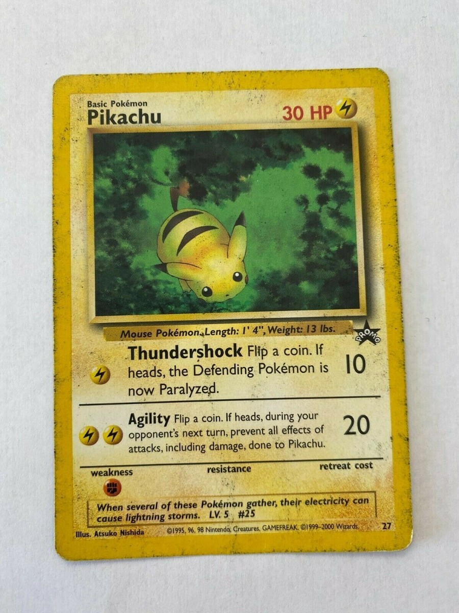 Used Black Star Promo Pikachu Pokemon Card #27 1999-2000 | eBay