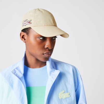 LACOSTE Oversized Embroidered
Crocodile LW Nylon Cap RK0828-Z1S
Beige M Lacoste - Brandclub - Lacoste White Contrast Strap And  main image 4