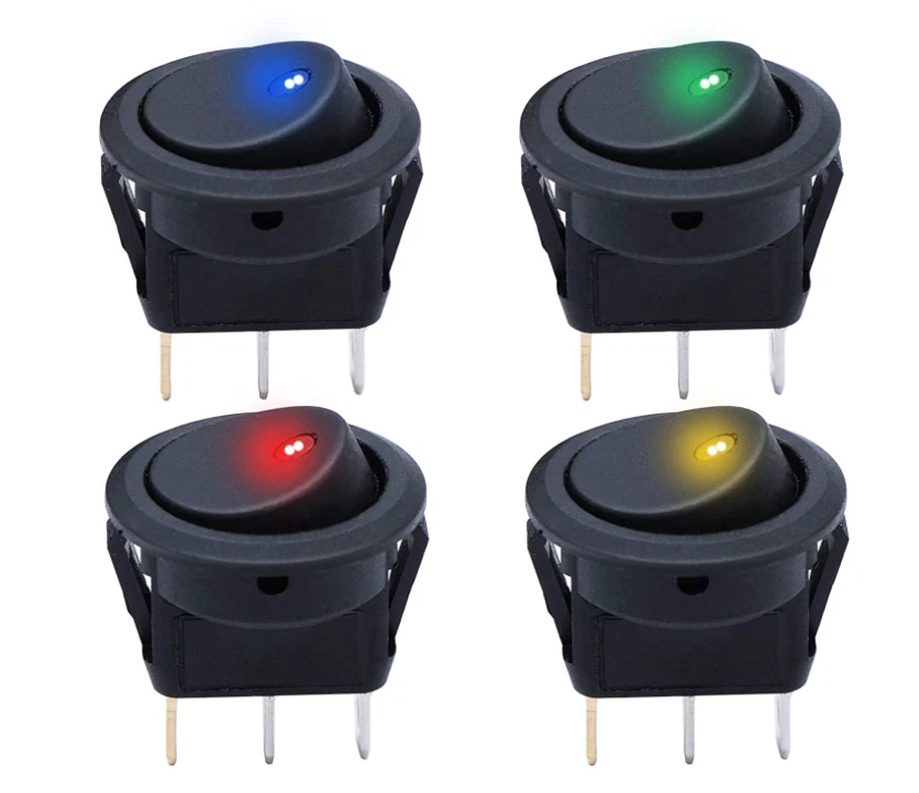 INTERRUTTORE A BILANCIERE con LED ROSSO [ switch camper pulsante 12V auto moto ] - Immagine 4 di 4