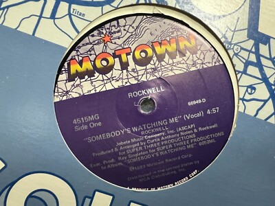 ROCKWELL Somebody's Watching Me 12'' 1983 MOTOWN 4515MG SYNTH POP