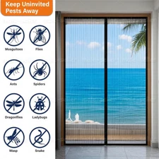 Magnetic Screen Door Mesh Curtain Durable Heavy Duty Mosquito Net Bug Hands Free