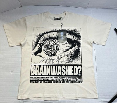 Hellstar Brainwashed Eyeball Cream Tshirt Sz Large