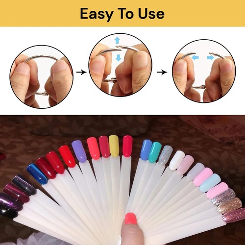 50-200pcs Nail Polish Colour Display Wheel Chart Ring Sticks Tips Swatch False - Picture 7 of 14