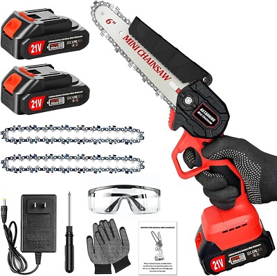 Handheld Powered Cordless Chainsaw, Portable Battery for Garden, Farm, Orchard..