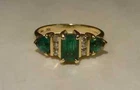 2Ct Emerald Cut Lab Created Green Emerald Wedding Ring 14K Yellow Gold Plated