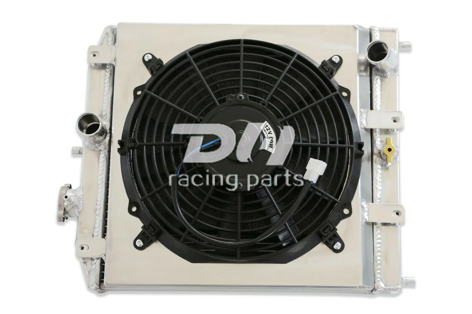 Radiador de aluminio + cubierta y ventilador de 12" para Honda Civic del Sol Acura Integra 1992-2001 Foto 2 de 4