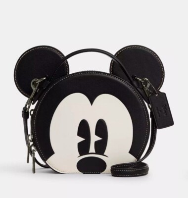 NWT COACH Disney X Coach Mickey Mouse Ear Bag Crossbody Black