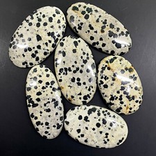 6 Pcs Natural Dalmation Jasper 41-51mm Oval Cabochon Loose Gemstones 385.60 Cts