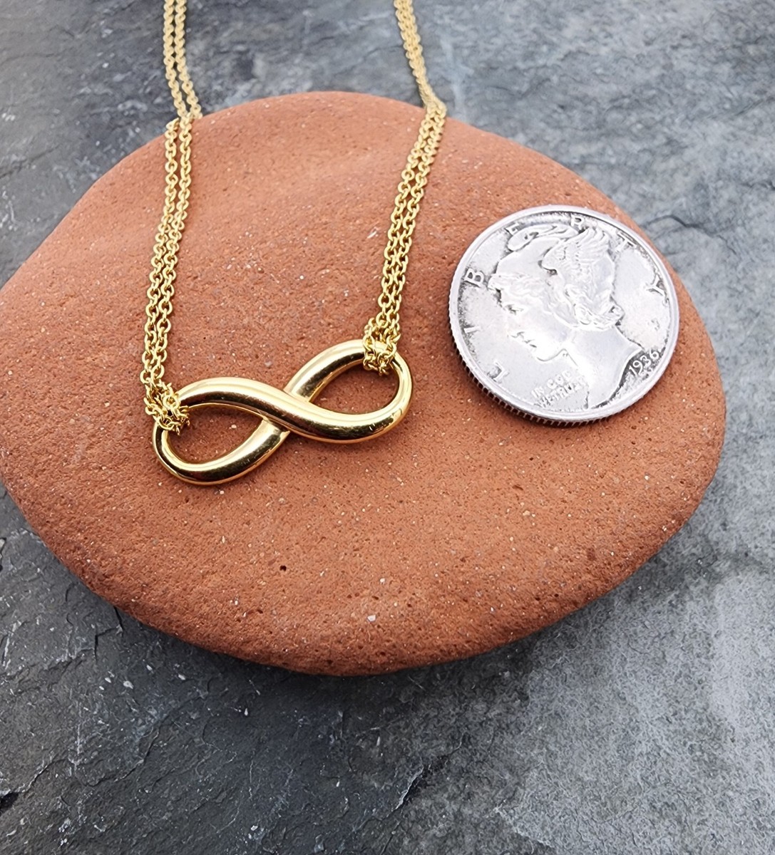 18k .750 Yellow Gold Tiffany & Co Infinity Double Chain 16 18k .750 Yellow Gold Tiffany & Co Infinity Double Chain 16