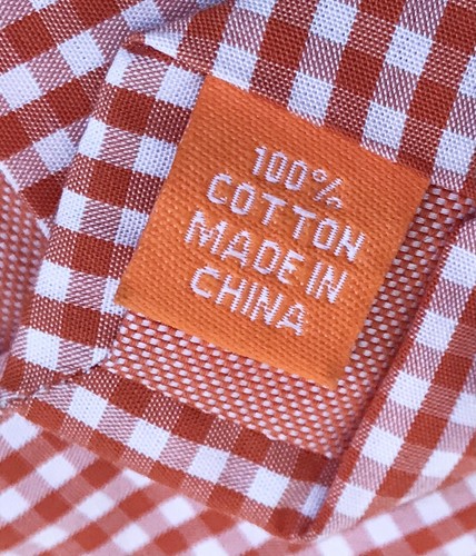 Tallia Orange White Gingham Necktie Tie Hipster Preppy Whimsical Goblin Core - Picture 3 of 6