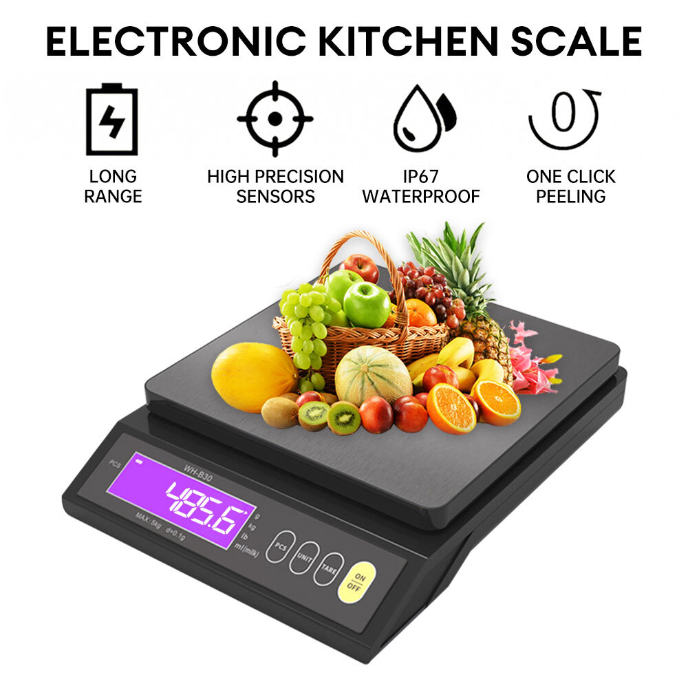Digital Kitchen Scale Food Diet Postal Scale Weight Balance 5000g/0.1g 10kg/1g-image